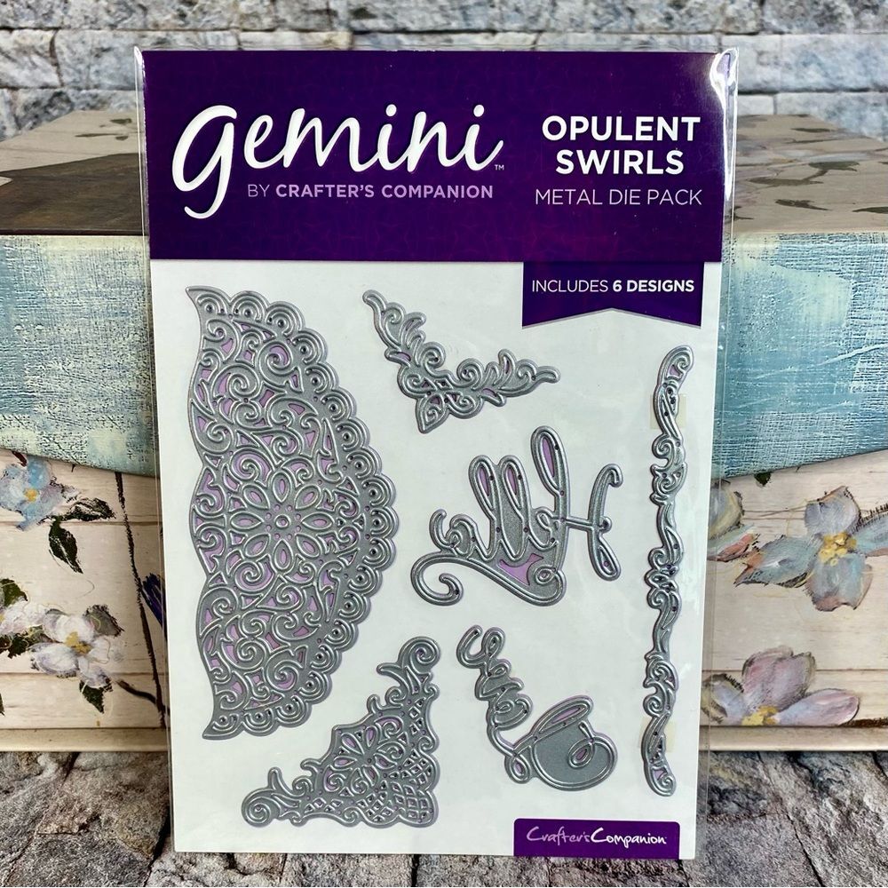 Crafters Companion Gemini Metal Die Pack Opulent Swirls 6 Designs Card Making